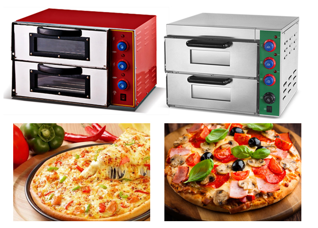 2 plataformas dirigem o fabricante 3KW de Mini Pizza Oven Electric Bread do torradeira da cozinha para a padaria com janela de visão