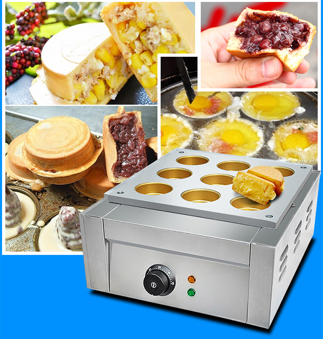 9 furo elétrico contínuo Bean Cake Making Machine vermelho 470*350*190mm