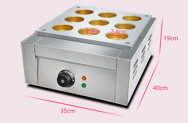 9 furo elétrico contínuo Bean Cake Making Machine vermelho 470*350*190mm
