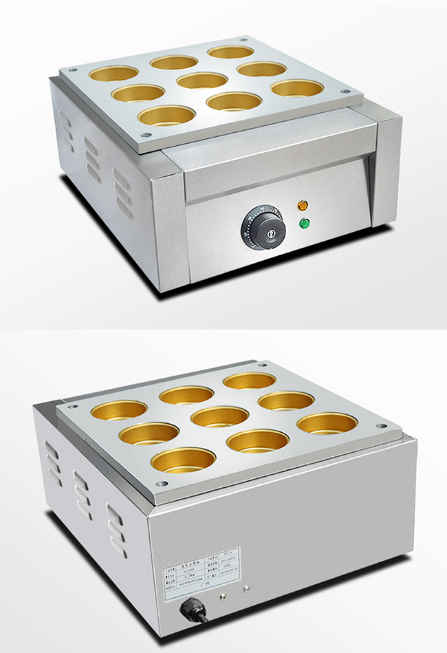 9 furo elétrico contínuo Bean Cake Making Machine vermelho 470*350*190mm