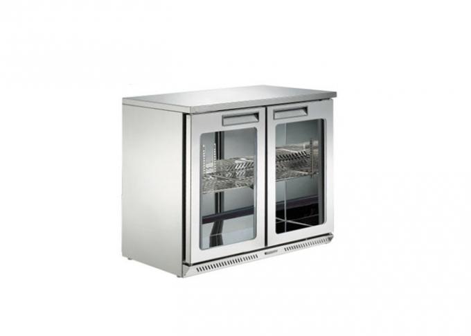 Baixo refrigerador da exposição da bebida da voz, refrigerador de vidro claro da restauração da porta dobro