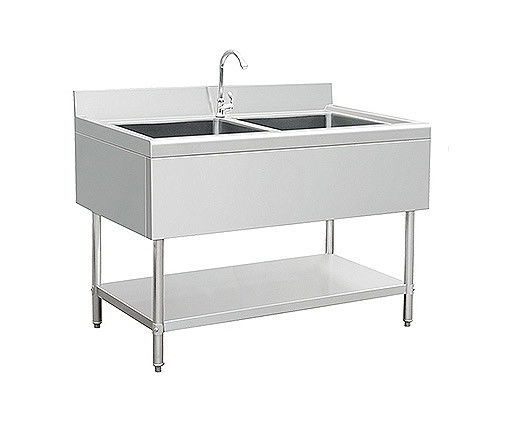 Dissipador dois 500*500*300mm de aço inoxidável comercial da transformação de produtos alimentares do banco da preparação