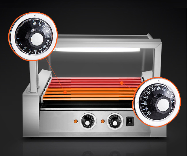 cremalheira Heater Grille do cachorro quente dos rolos do equipamento 5 da transformação de produtos alimentares do petisco 220V