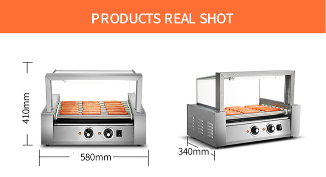 cremalheira Heater Grille do cachorro quente dos rolos do equipamento 5 da transformação de produtos alimentares do petisco 220V