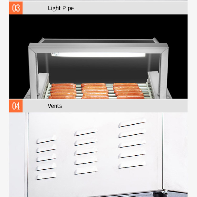 cremalheira Heater Grille do cachorro quente dos rolos do equipamento 5 da transformação de produtos alimentares do petisco 220V