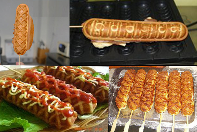 Máquina francesa do fabricante do waffle de 6 furos/não máquina de Corn Hot Dog do padeiro da vara