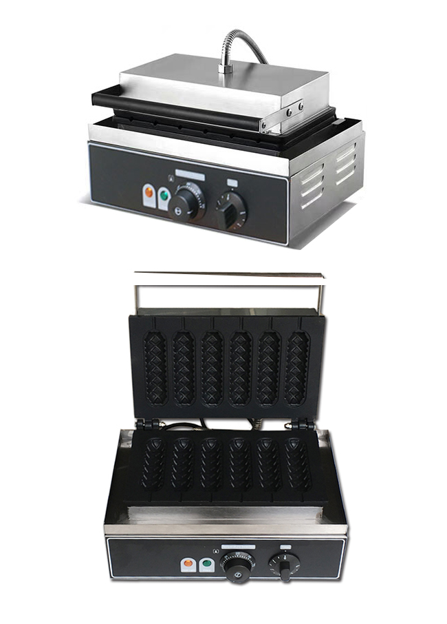 Máquina francesa do fabricante do waffle de 6 furos/não máquina de Corn Hot Dog do padeiro da vara