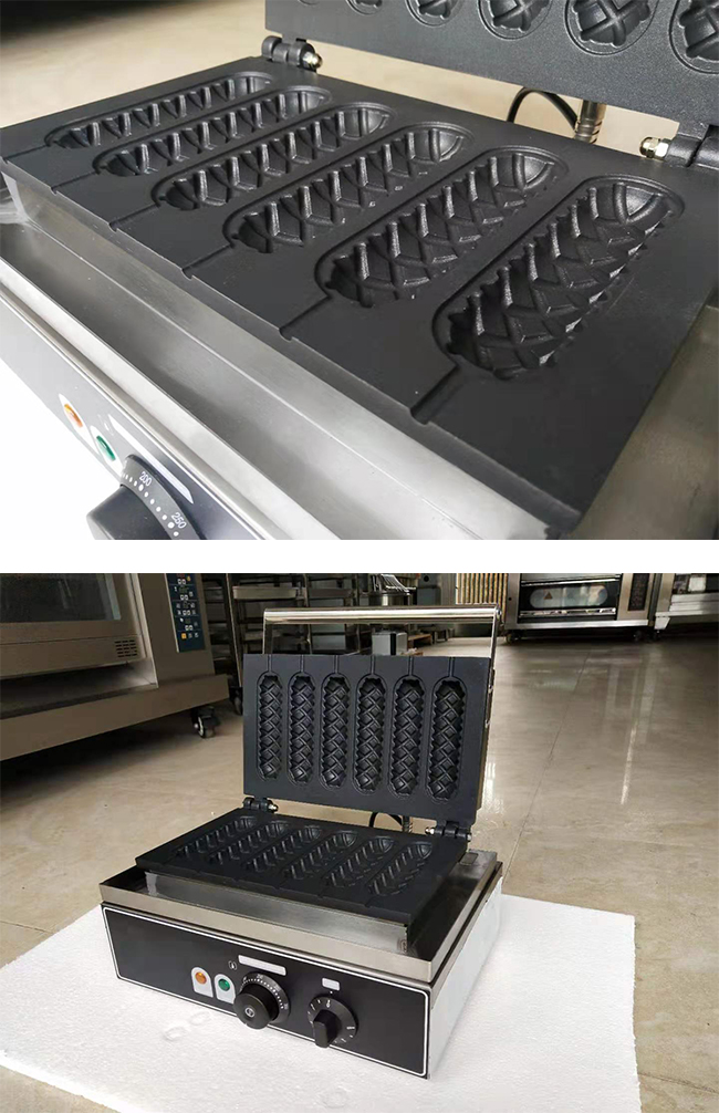 Máquina francesa do fabricante do waffle de 6 furos/não máquina de Corn Hot Dog do padeiro da vara