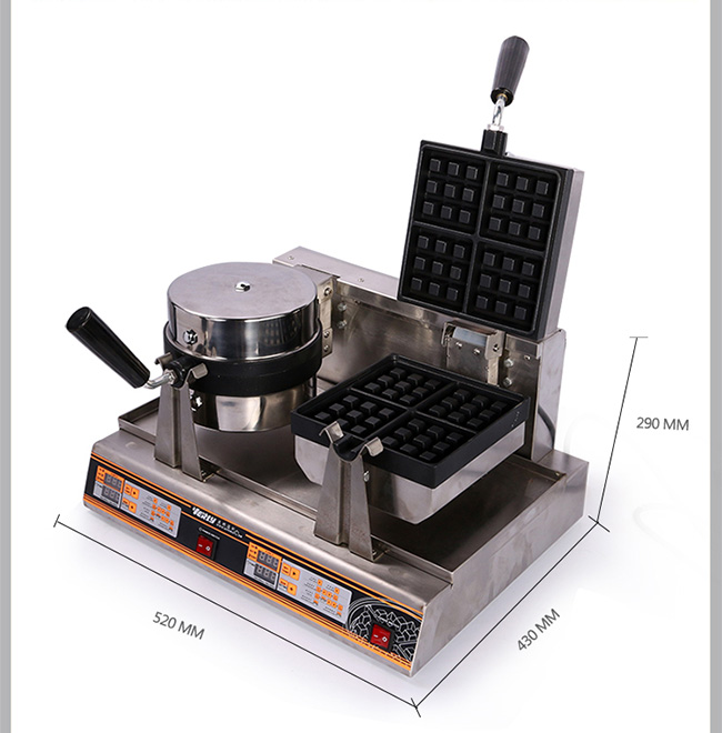 Equipamento durável da transformação de produtos alimentares do petisco, máquina quadrada principal dobro do waffle