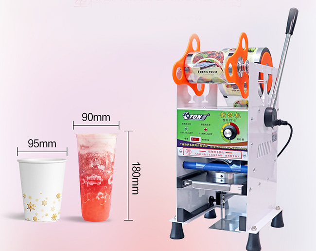 Equipamento branco prateado da transformação de produtos alimentares do petisco, máquina plástica da selagem do copo do chá semi automático da bolha