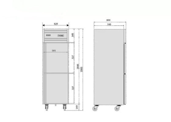 Verticalmente equipamento de refrigeração 500L de abastecimento de 1980mm